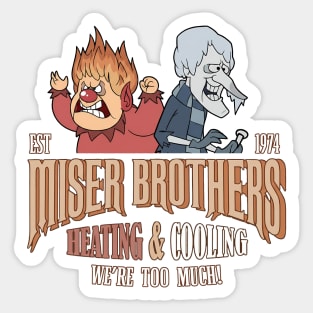 Retro Miser Brothers Heating and Cooling Sticker